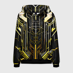 Толстовка-худи мужская Gold lines on a black background, цвет: 3D-черный