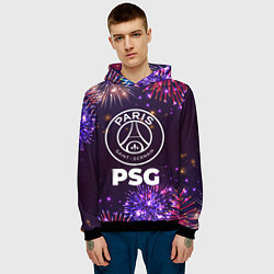 Толстовка-худи мужская Праздничный PSG, цвет: 3D-черный — фото 2