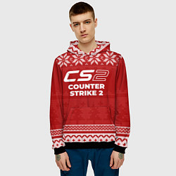 Толстовка-худи мужская Новогодний Counter Strike 2, цвет: 3D-черный — фото 2