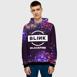 Толстовка-худи мужская Праздничный Blackpink, цвет: 3D-черный — фото 2