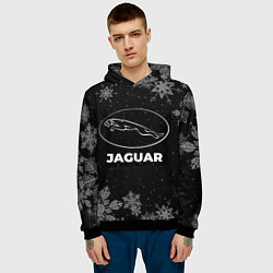 Толстовка-худи мужская Снежный Jaguar, цвет: 3D-черный — фото 2