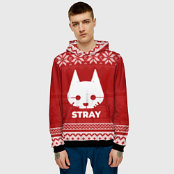Толстовка-худи мужская Новогодний Stray, цвет: 3D-черный — фото 2