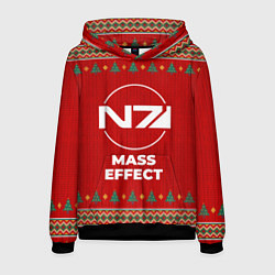 Толстовка-худи мужская Mass Effect new year, цвет: 3D-черный