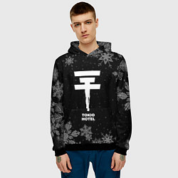 Толстовка-худи мужская Снежный Tokio Hotel, цвет: 3D-черный — фото 2