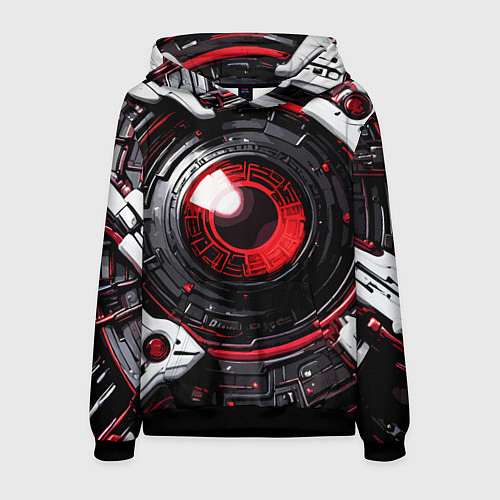 Мужская толстовка Красная сфера киберпанк / 3D-Черный – фото 1