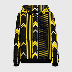 Толстовка-худи мужская Жёлтые обои на чёрном фоне, цвет: 3D-черный