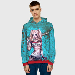 Толстовка-худи мужская Harley Quinn, цвет: 3D-красный — фото 2