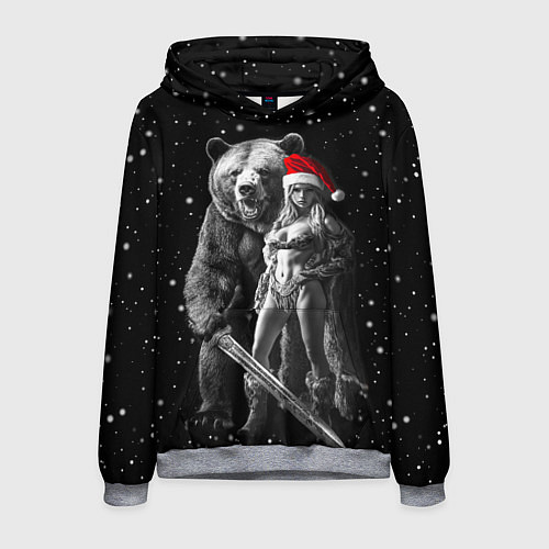 Мужская толстовка Античная снегурочка с медведем / 3D-Меланж – фото 1