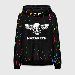 Толстовка-худи мужская Nazareth конфети, цвет: 3D-черный