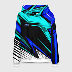 Толстовка-худи мужская Субару - синий спорт, цвет: 3D-белый