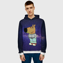 Толстовка-худи мужская Чиловый парень в космосе, цвет: 3D-белый — фото 2