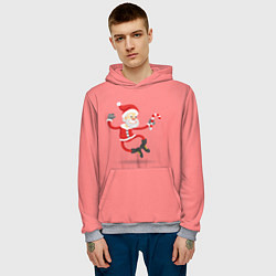 Толстовка-худи мужская Весёлый санта, цвет: 3D-меланж — фото 2