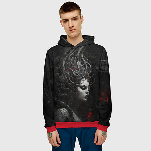 Мужская толстовка Биокибернетическая ведьма / 3D-Красный – фото 3