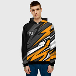 Толстовка-худи мужская Zeekr - orange colors, цвет: 3D-черный — фото 2