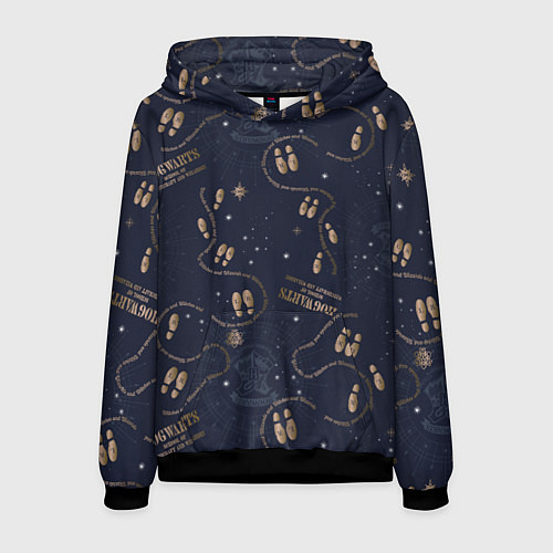 Мужская толстовка Карта мародёров Гарри Поттер / 3D-Черный – фото 1