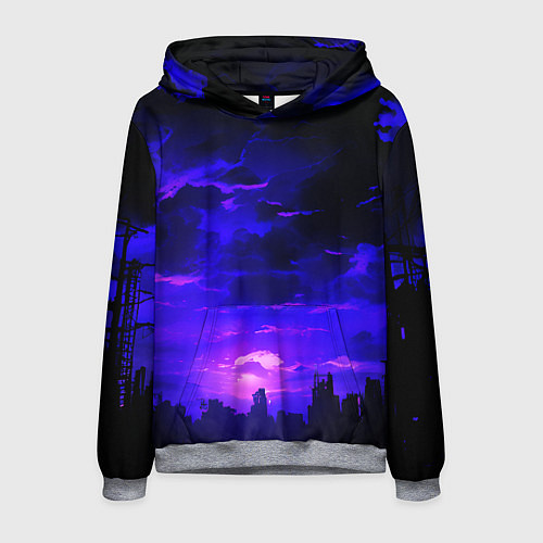 Мужская толстовка Фиолетовый апокалиптический закат / 3D-Меланж – фото 1