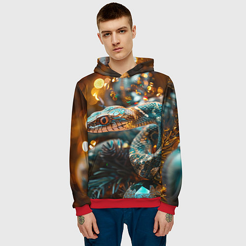 Мужская толстовка Праздничный змей / 3D-Красный – фото 3