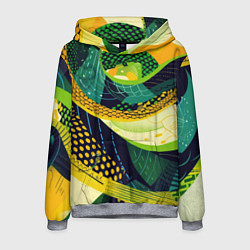 Толстовка-худи мужская Змеиный паттерн, цвет: 3D-меланж