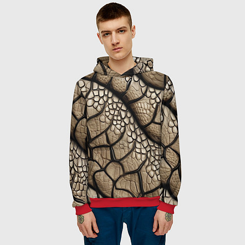 Мужская толстовка Найди змею / 3D-Красный – фото 3