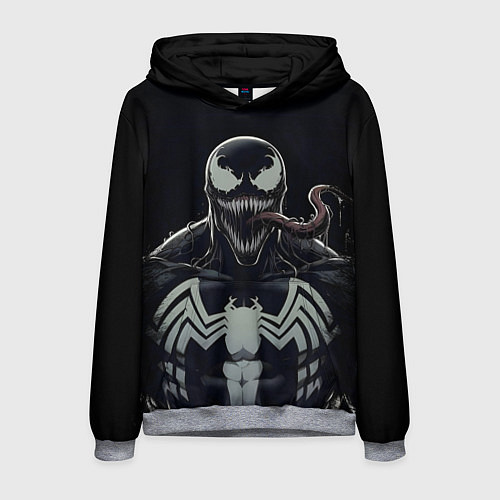 Мужская толстовка Веном - черная смерть / 3D-Меланж – фото 1