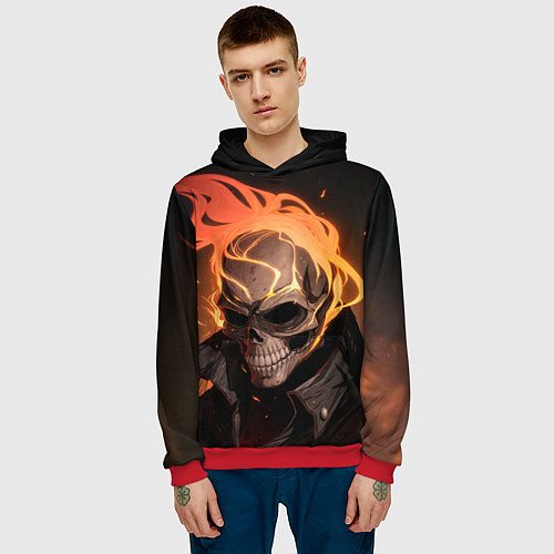 Мужская толстовка Призрачный гонщик / 3D-Красный – фото 3