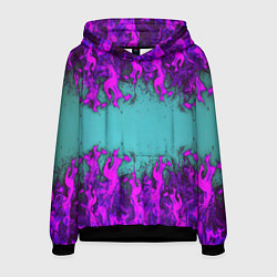 Толстовка-худи мужская Фиолетовое пламя, цвет: 3D-черный