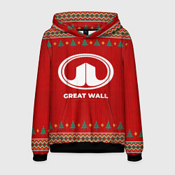 Толстовка-худи мужская Great Wall new year, цвет: 3D-черный