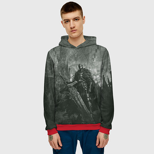Мужская толстовка Рыцарь с большим мечом / 3D-Красный – фото 3