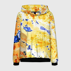 Толстовка-худи мужская Сине-золотая абстракция, цвет: 3D-черный