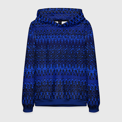Мужская толстовка Чёрно-синий узоры / 3D-Синий – фото 1