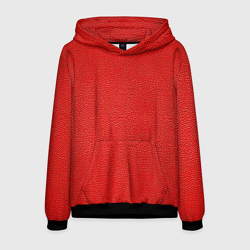 Мужская толстовка Красная кожаная текстура / 3D-Черный – фото 1