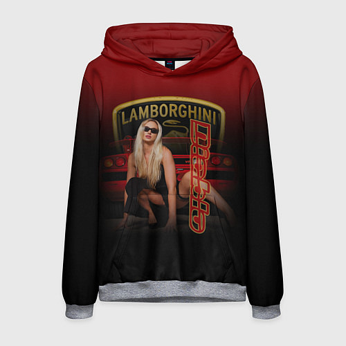 Мужская толстовка Девушка и Lamborghini / 3D-Меланж – фото 1