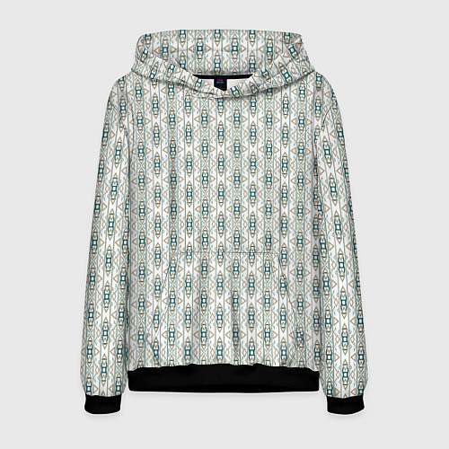 Мужская толстовка Вертикальный узор с геометрическим рисунком / 3D-Черный – фото 1