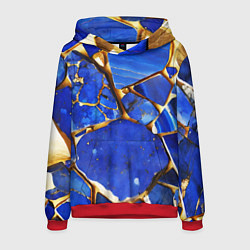 Толстовка-худи мужская A gold mineral in a blue stone, цвет: 3D-красный
