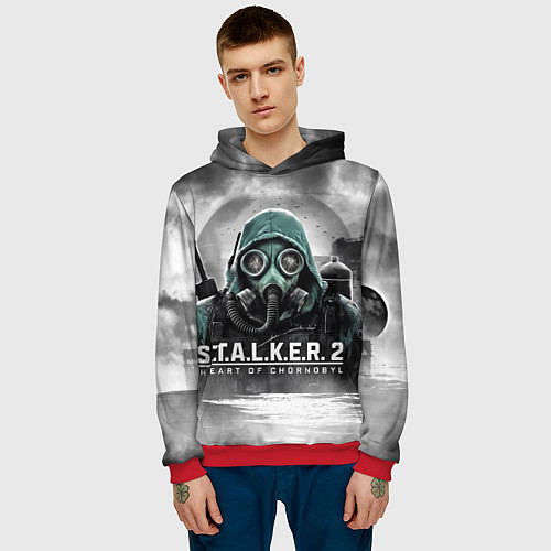 Мужская толстовка Stalker 2 heart of Chornobyl radiation / 3D-Красный – фото 3