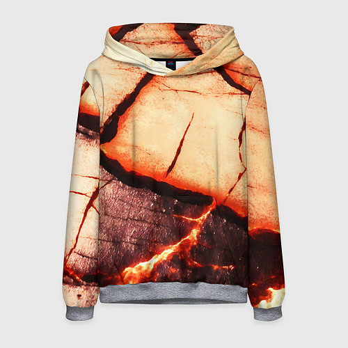 Мужская толстовка Трещины на абстрактном красном фоне / 3D-Меланж – фото 1