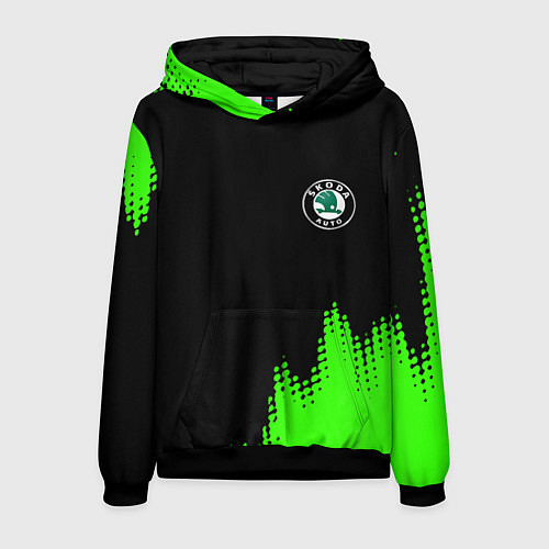 Мужская толстовка Skoda краски зеленые / 3D-Черный – фото 1