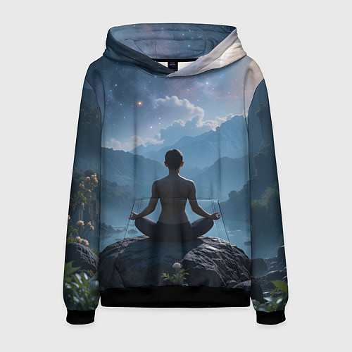 Мужская толстовка Ночная медитация / 3D-Черный – фото 1