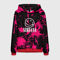 Толстовка-худи мужская Nirvana pink color, цвет: 3D-красный