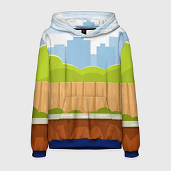 Толстовка-худи мужская Летний город, цвет: 3D-синий