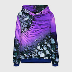 Толстовка-худи мужская Камни и фиолетовая земля, цвет: 3D-синий