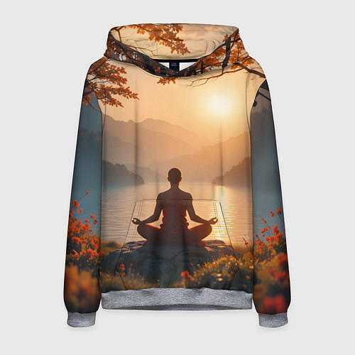 Мужская толстовка Медитация на закате / 3D-Меланж – фото 1