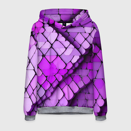 Мужская толстовка Фиолетовые рельефные плитки / 3D-Меланж – фото 1