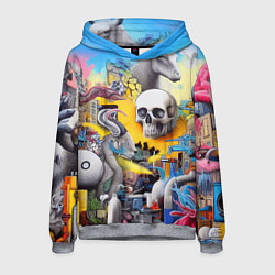 Толстовка-худи мужская Урбанистический сон - сюрреализм, цвет: 3D-меланж