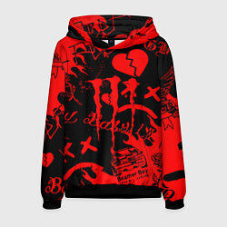 Толстовка-худи мужская Lil peep monster energy, цвет: 3D-черный