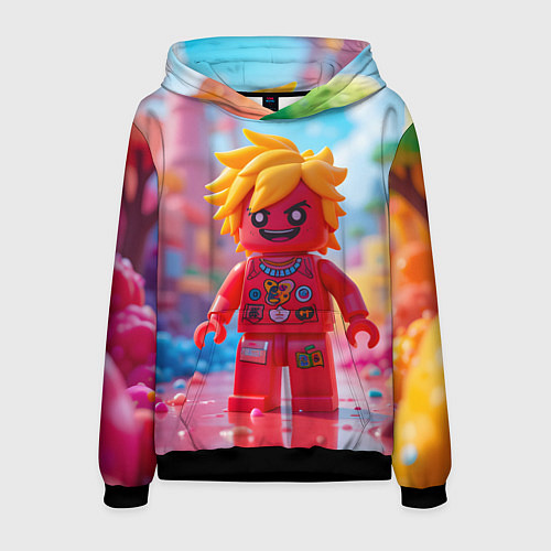 Мужская толстовка Роблокс с желтыми волосами / 3D-Черный – фото 1