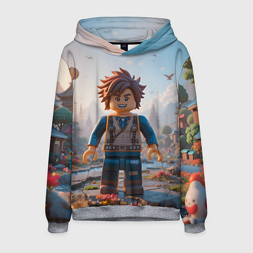 Мужская толстовка Роблокс в игровой стране / 3D-Меланж – фото 1