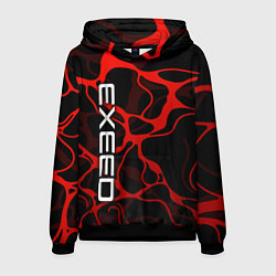 Толстовка-худи мужская Exeed - red liquid, цвет: 3D-черный