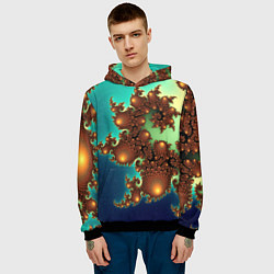 Толстовка-худи мужская Психоделика абстракция, цвет: 3D-черный — фото 2