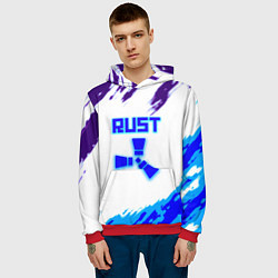 Толстовка-худи мужская Rust неоновые краски, цвет: 3D-красный — фото 2